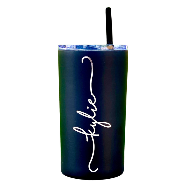 Personalized Engraved Tumbler With Straw