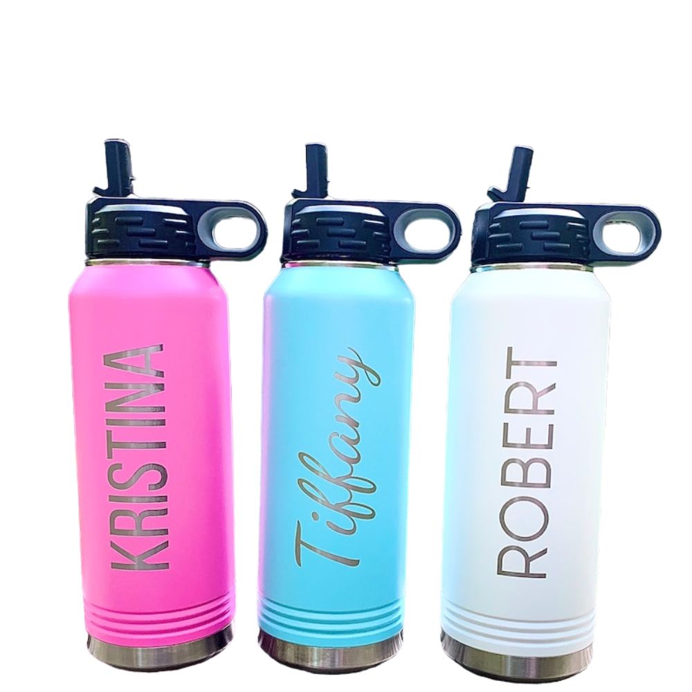 Custom Sports Water Bottle With Straw Lid Cap