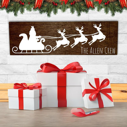 Personalized Santa and Reindeer Sign