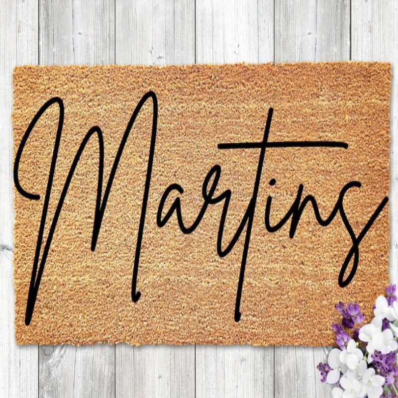 Custom Cursive Entryway Coir Door Mat