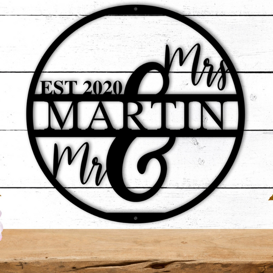 Custom Established Wedding Metal Sign