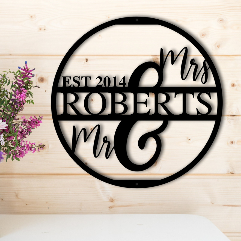 Custom Established Wedding Metal Sign