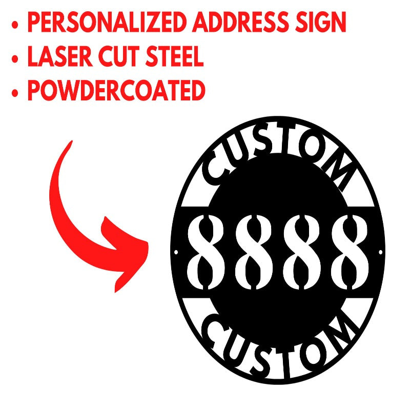 Custom Metal Street Address Sign
