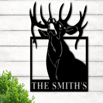 Custom Name Elk Metal Wall Decor Sign