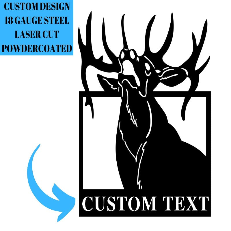 Custom Name Elk Metal Wall Decor Sign