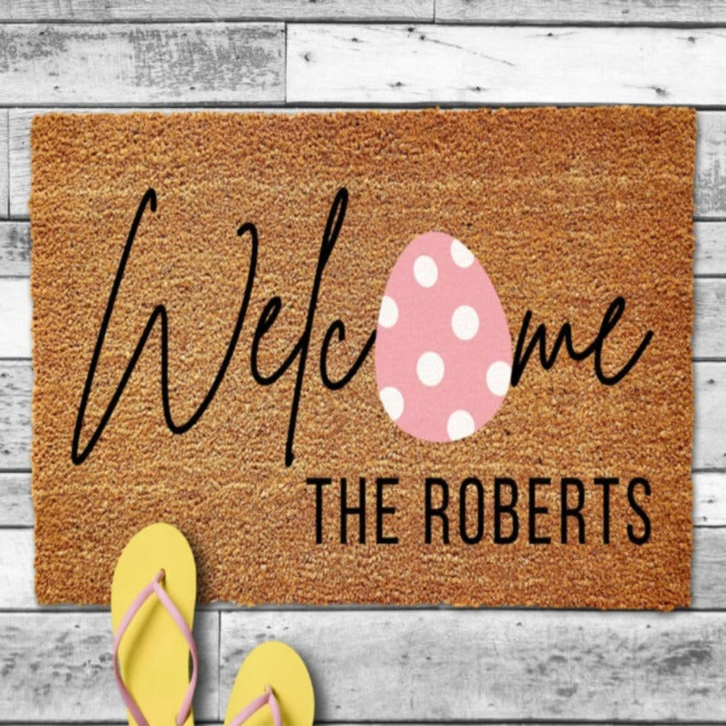 Customized Welcome Easter Doormat