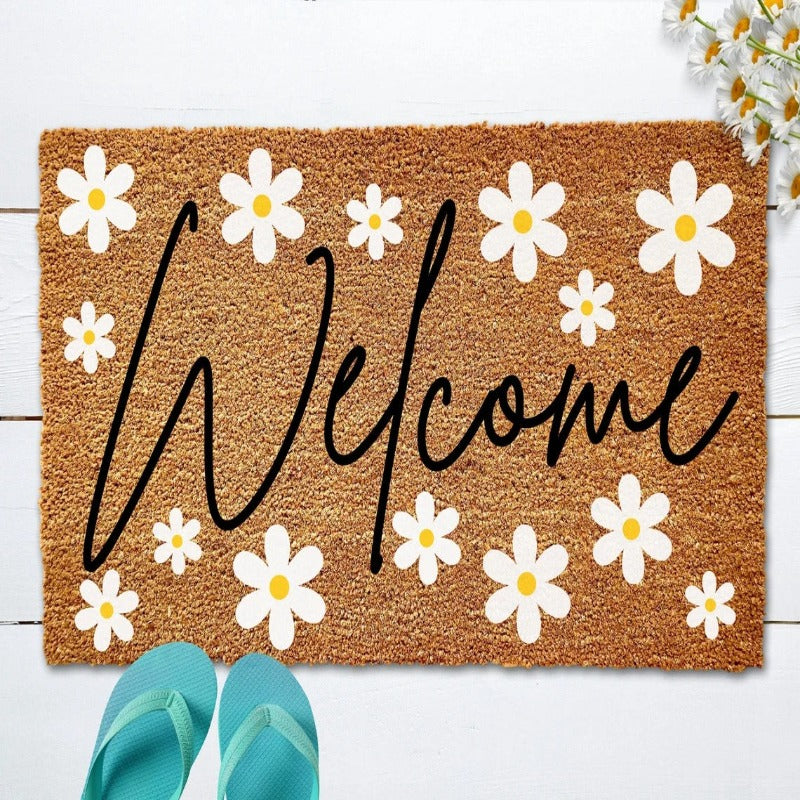 Daisy Spring Welcome Doormat