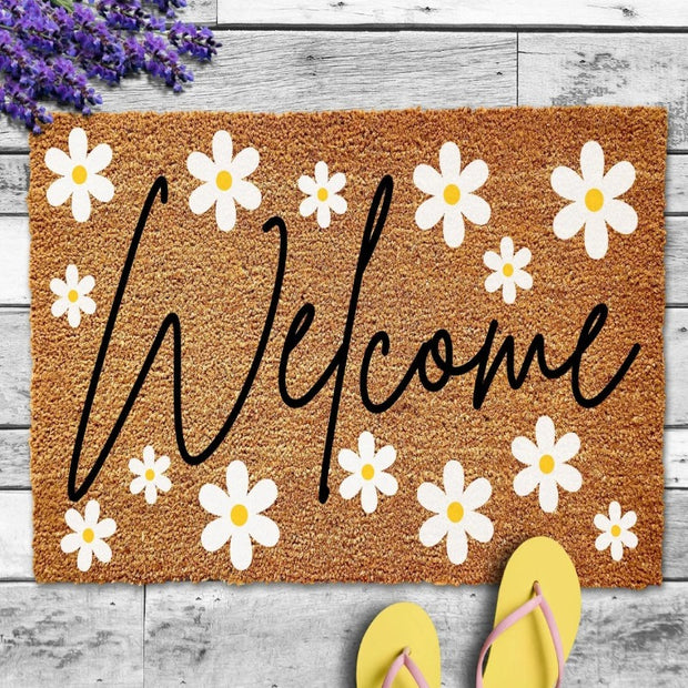 Daisy Spring Welcome Doormat