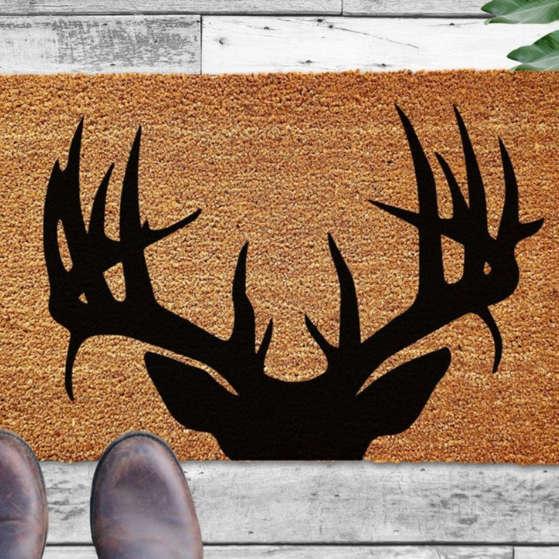 Deer Print Decor Welcome Door Mat