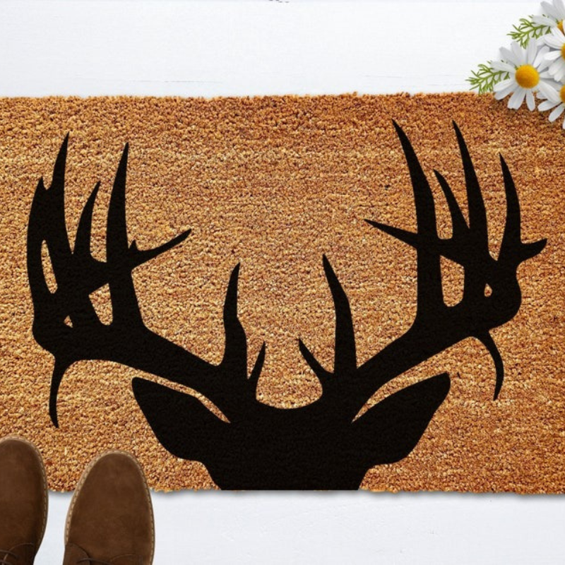 Deer Print Decor Welcome Door Mat