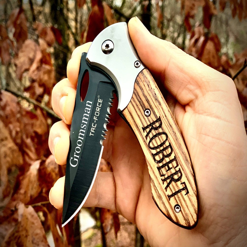 Engraved Hunting Knife