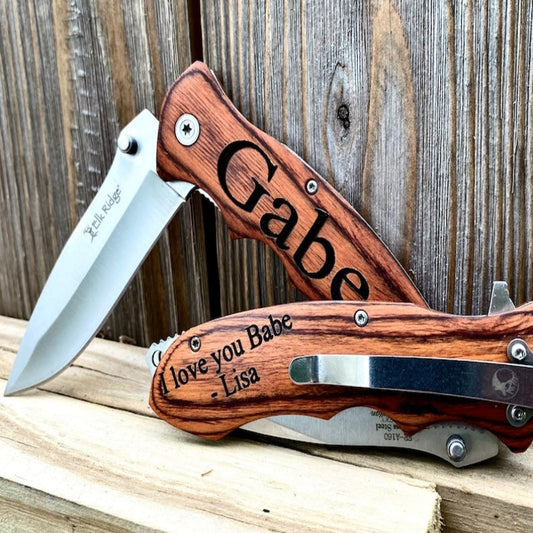 Engraved Pocket Knife Groomsmen Gift Set