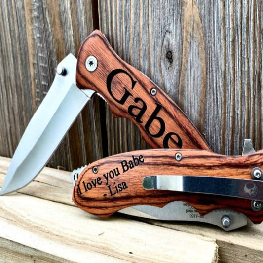 Engraved Pocket Knife With Clip