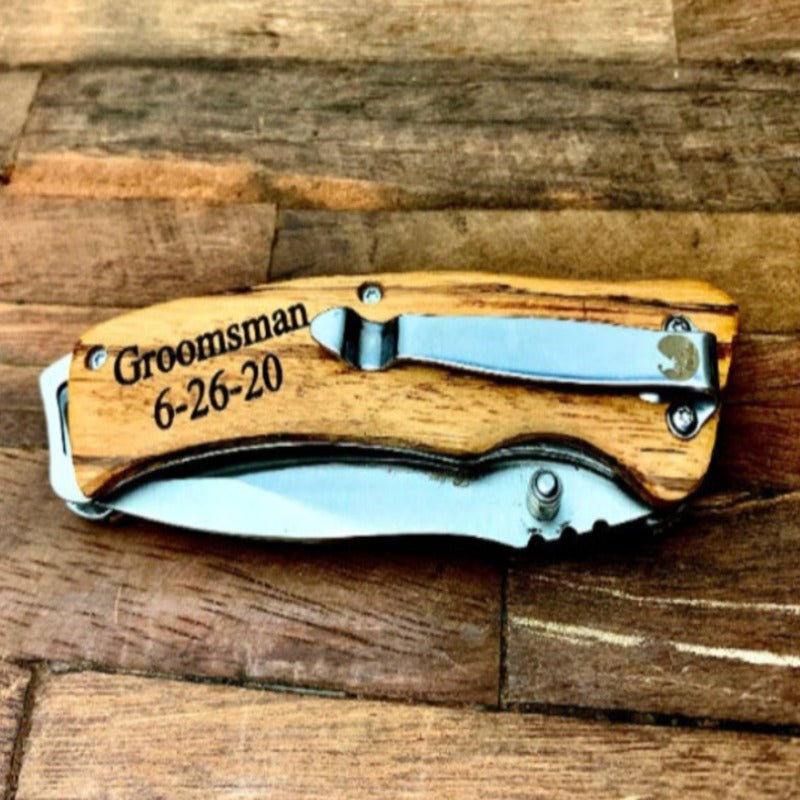 Engraved Pocket Knife With Clip