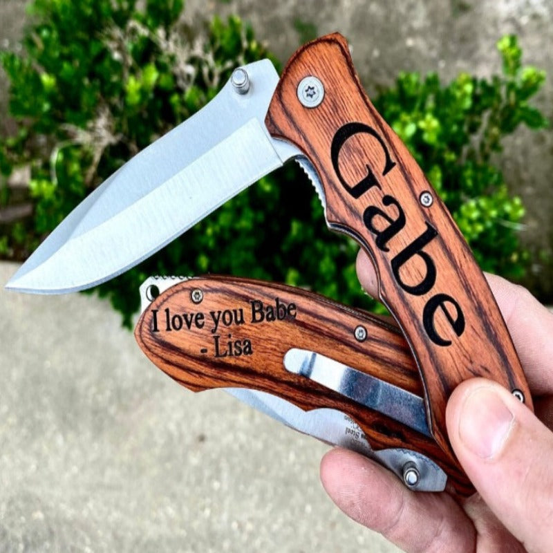 Engraved Pocket Knife With Clip