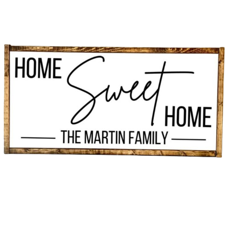 Home Wood Framed Sign