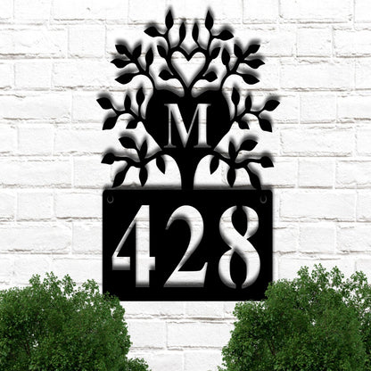 House Number Plaque With Initial