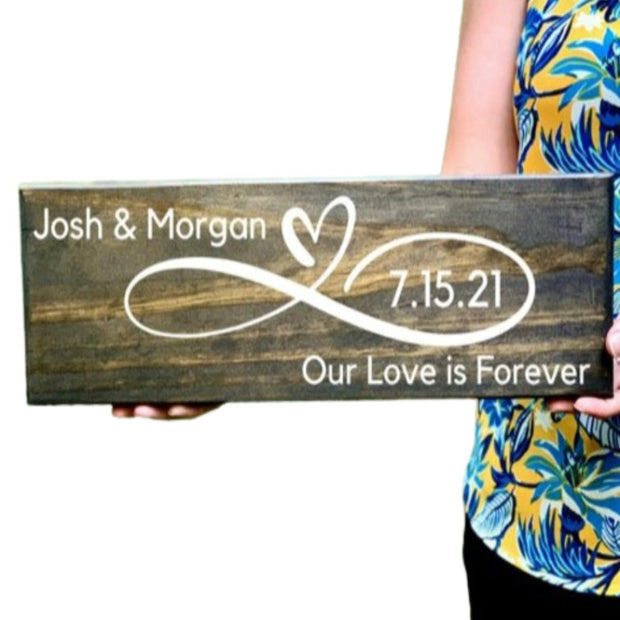 Personalized Wood Infinity Sign