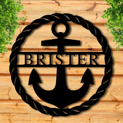 Personalized Anchor Metal Sign