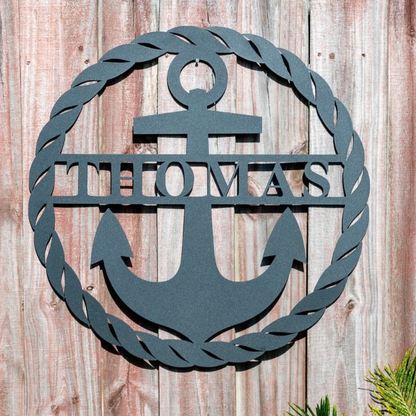 Personalized Anchor Metal Sign