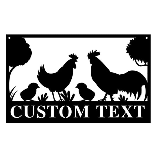 Personalized Chicken Farm Metal Sign