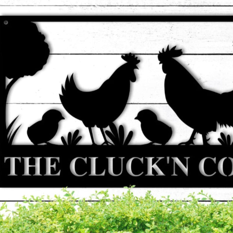 Personalized Chicken Farm Metal Sign