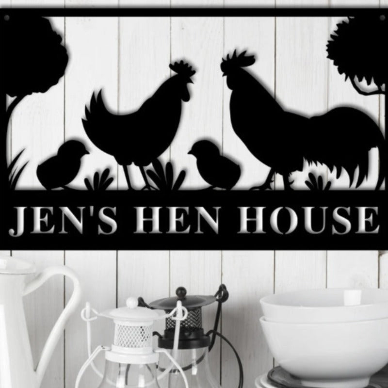 Personalized Chicken Farm Metal Sign