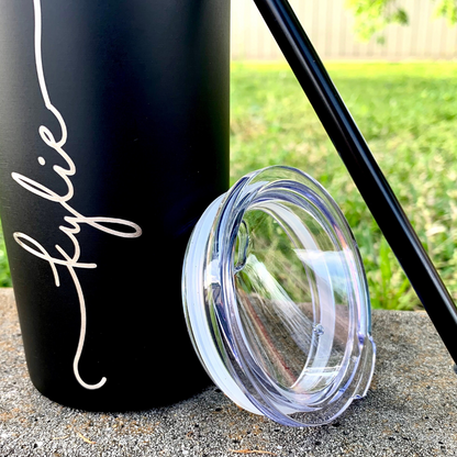 Personalized Engraved Tumbler With Straw