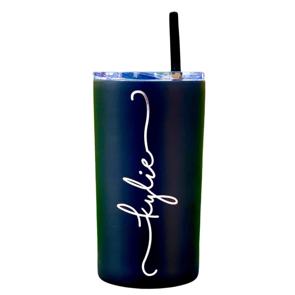 Personalized Engraved Tumbler With Straw