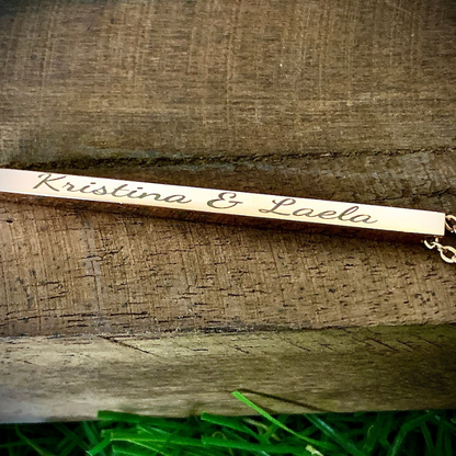 Personalized Engraved Vertical Bar Necklace