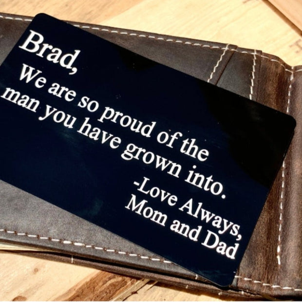Personalized Laser Engraved Metal Card Insert