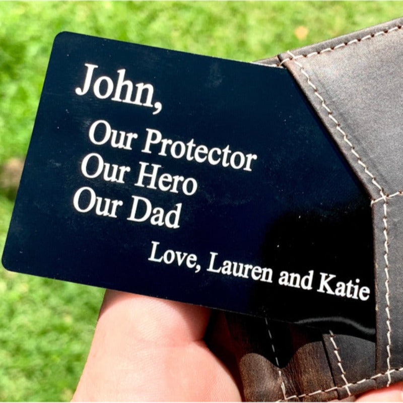 Personalized Laser Engraved Metal Card Insert