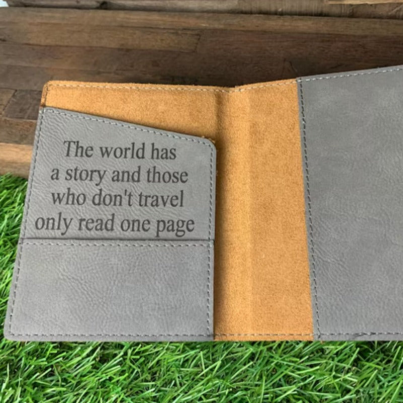 Personalized Leather Engraved Passport Cover