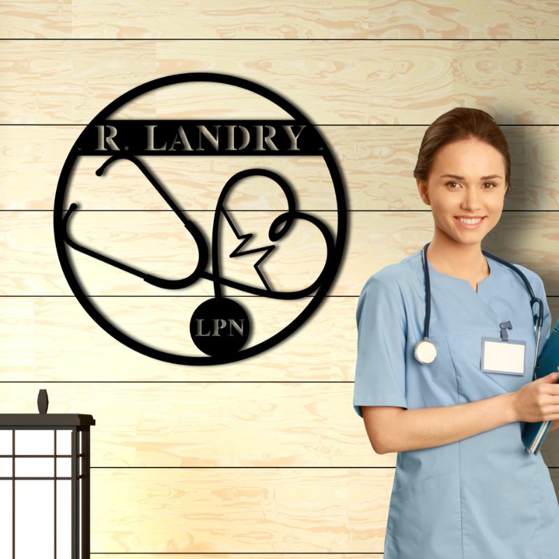 Personalized Metal Doctor And Nurse Sign