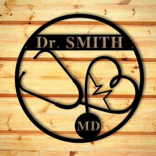 Personalized Metal Doctor And Nurse Sign