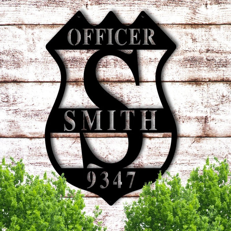 Personalized Metal Police Officer Sign