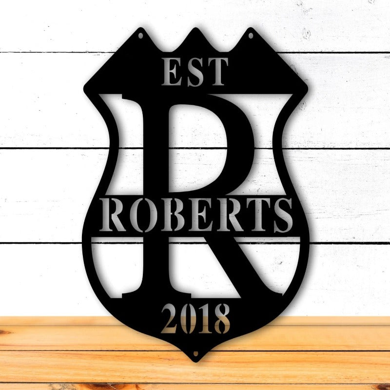 Personalized Metal Police Officer Sign