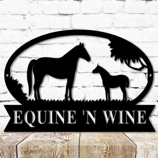 Personalized Metal Sign For Horse Ranch