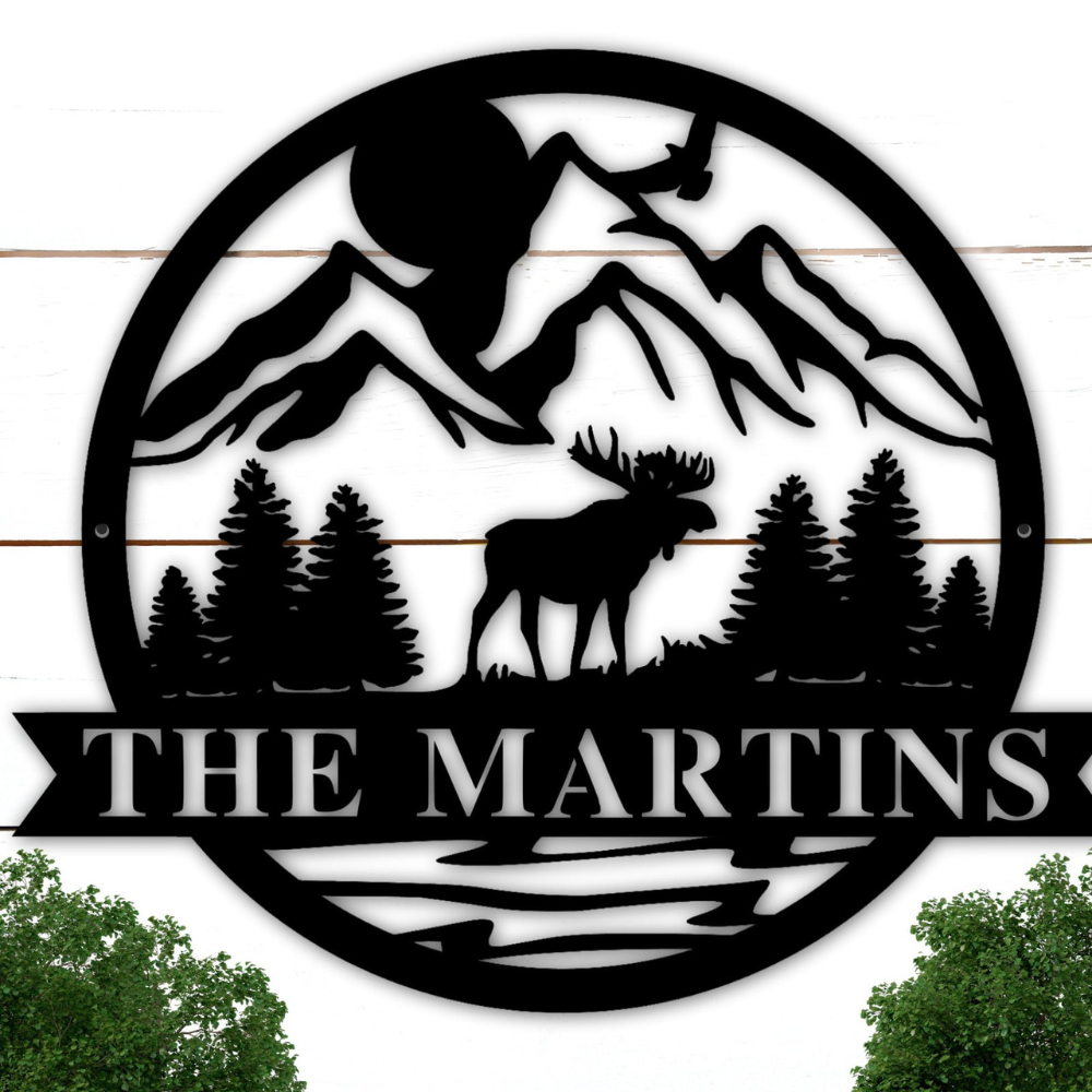 Personalized Mountain Range Sign