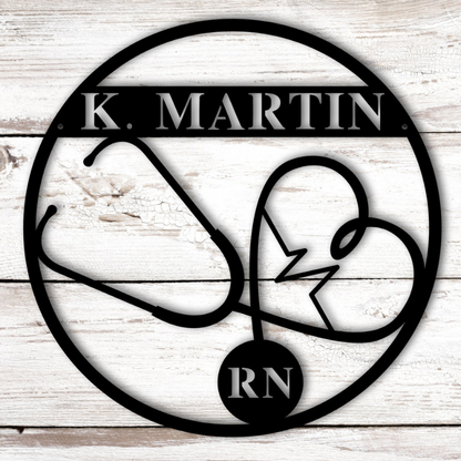 Custom Metal Round Nurse Sign