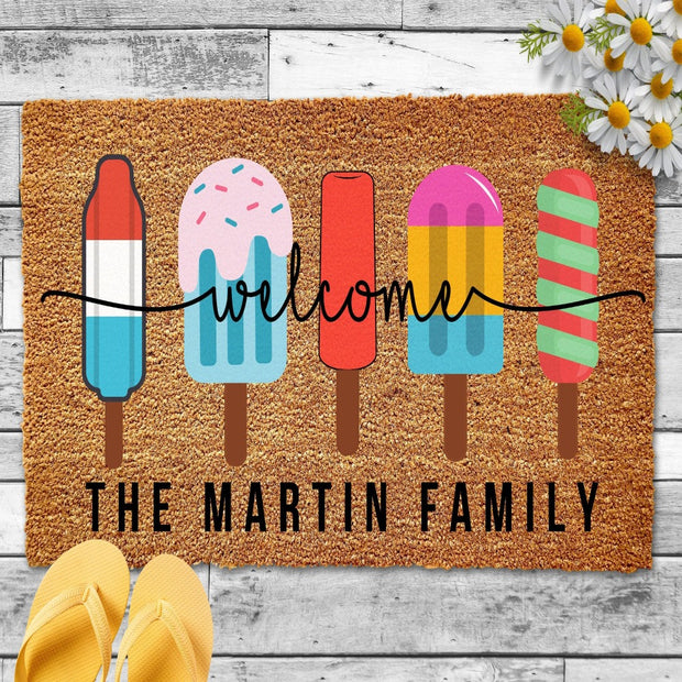 Personalized Popsicle Welcome Doormat