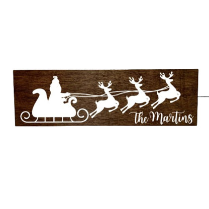 Personalized Santa and Reindeer Sign