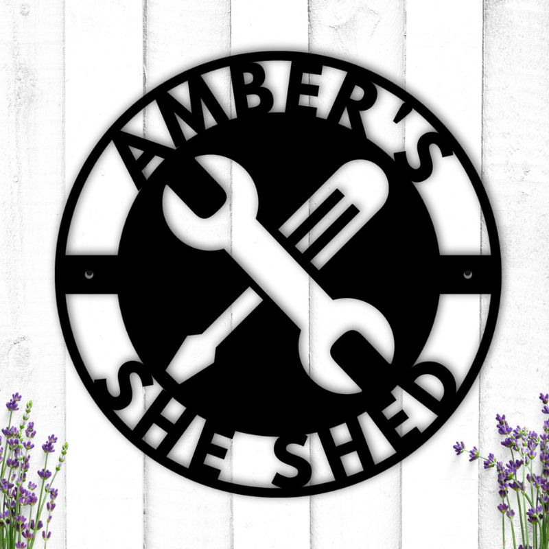 Personalized She Shed Metal Sign