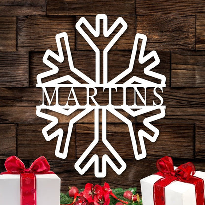 Personalized Snowflake Metal Sign