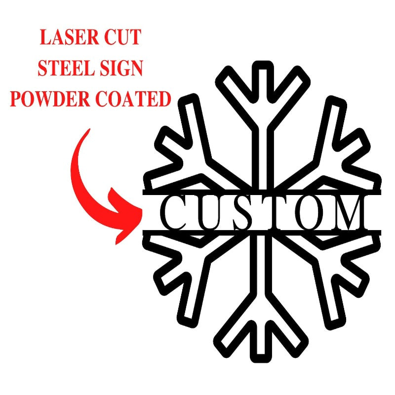Personalized Snowflake Metal Sign
