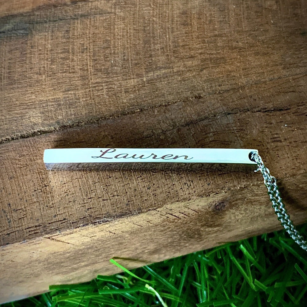 Personalized Vertical Bar Necklace