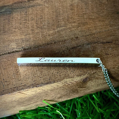 Personalized Vertical Bar Necklace