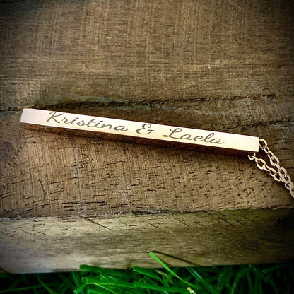 Personalized Vertical Bar Necklace