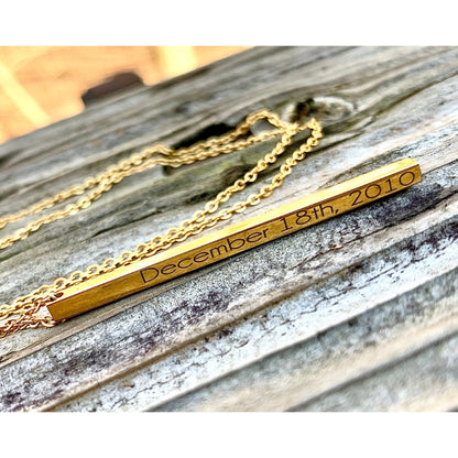 Personalized Vertical Bar Necklace