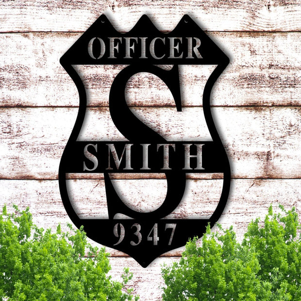 Shield Of Honor Custom Metal Sign For Officer